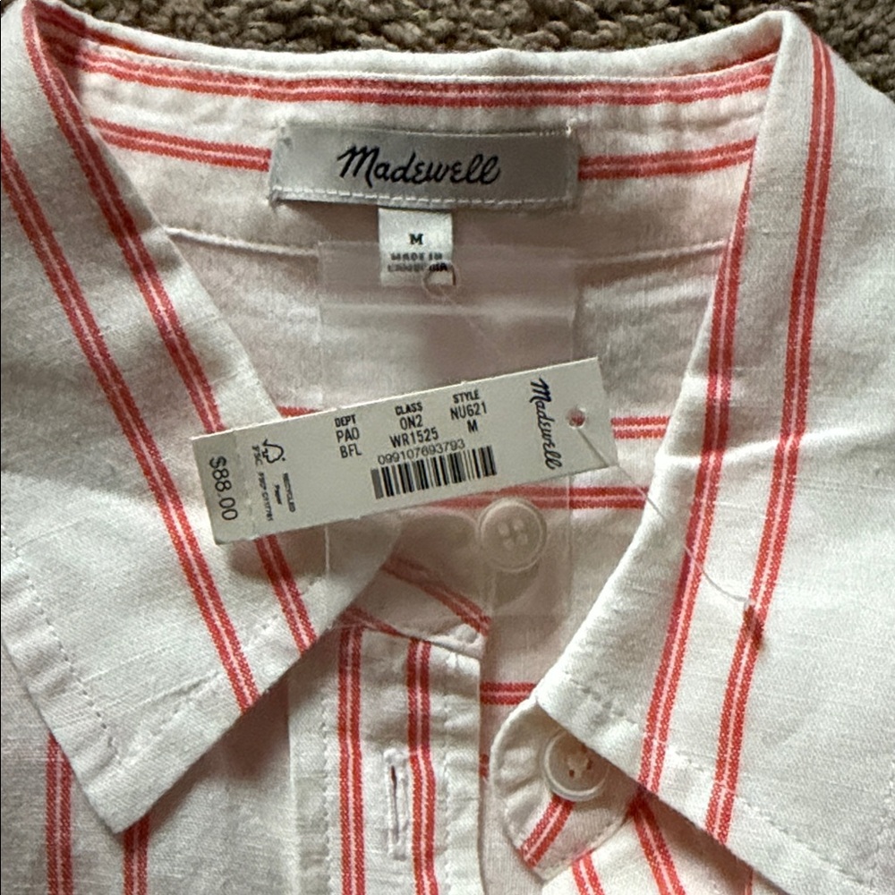 Madewell Oversized Pleated-Sleeve Button-Up Shirt - Picture 8 of 8